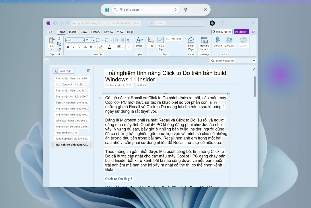 Trải nghiệm tính năng Click to Do trên Windows 11: "Cirle to Search" phiên bản máy tính
